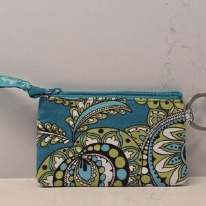 Vera Bradley Teal and Green Key Holder